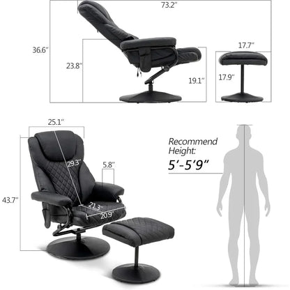 Ascenda Swivel Recliner Size