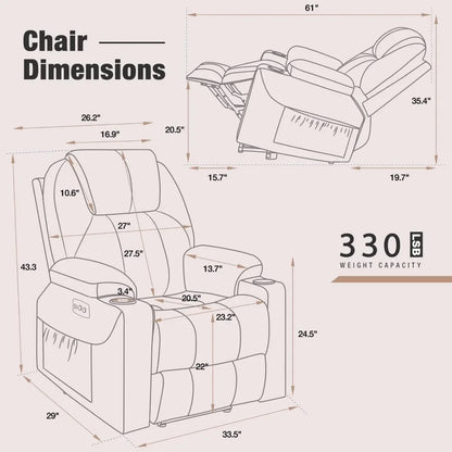 Uplift Comfort Recliner Size